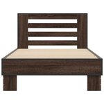 vidaXL Cadre de lit chêne marron 90x200 cm bois d'ingénierie et métal