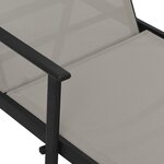 vidaXL Chaise longue acier et tissu textilène gris