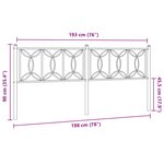vidaXL Tête de lit métal noir 193 cm