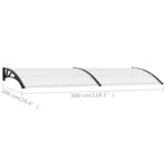 vidaXL Auvent de porte Noir 200 x 100 cm PC