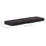 vidaXL Coussins de plancher de palette 2 Pièces Coton Noir