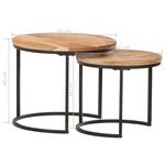 vidaXL Tables gigognes 2 Pièces Bois d'acacia massif