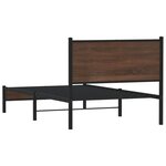 vidaXL Cadre de lit en métal avec tête de lit chêne marron 107x203 cm