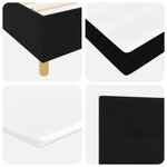 vidaXL Lit à ressort avec matelas noir 90x200 cm tissu