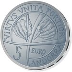 Pièce de monnaie 5 euro Andorre 2018 argent BE – Constitution d’Andorre