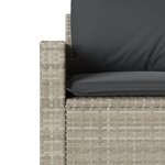 vidaXL Salon de jardin 4 Pièces avec coussins gris clair résine tressée