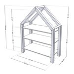 Lit cabane avec étagère 90 x 190 gris et naturel