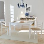 vidaXL Chaises à manger lot de 2 blanc hévéa solide et velours