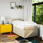 vidaXL Sommier à lattes de lit avec matelas Crème 80x200 cm Tissu