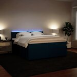 vidaXL Sommier à lattes de lit et matelas Bleu 200x200 cm velours