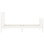 vidaXL Cadre de lit avec tête de lit blanc 90x200 cm bois massif
