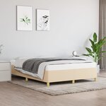 vidaXL Cadre de lit sans matelas crème 140x190 cm tissu