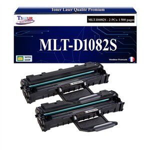 T3AZUR - 2x Toners compatibles avec Samsung MLT-D1082S D1082S pour Samsung ML-1640 ML-1640K ML-1641 M-1641K ML-1642K ML-1645 ML-2240 ML-2240K ML-2241 ML-2241K ML-2451DK
