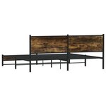 vidaXL Cadre de lit en métal sans matelas chêne fumé 193x203 cm
