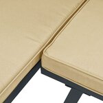 vidaXL Tabouret de jardin avec coussin noir acier enduit de poudre