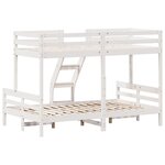 vidaXL Lit superposé 90x200/120x200 cm blanc bois de pin massif