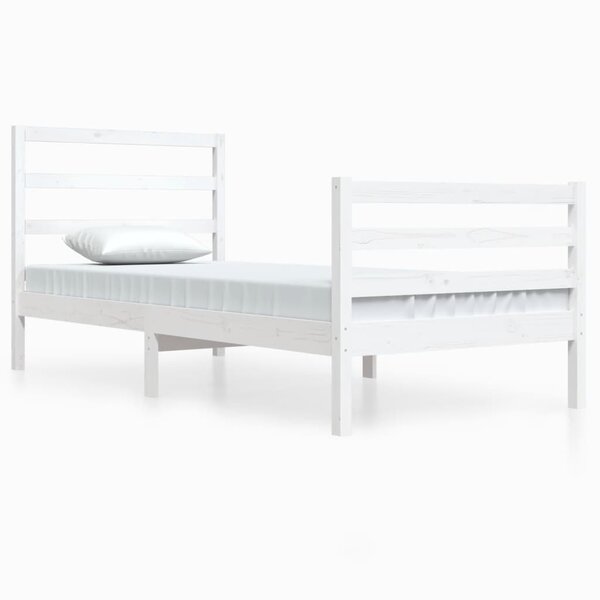 vidaXL Cadre de lit Blanc Bois de pin massif 90x200 cm
