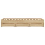 vidaXL Cadre de lit et tiroirs chêne sonoma 90x200cm bois d'ingénierie