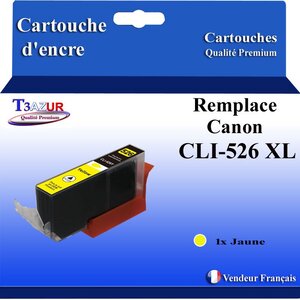 T3AZUR - Cartouche compatibles avec Canon CLI526 CLI-526 XL pour Canon Pixma IP4850 IP4950 IX6550 MG5140 MG5150 MG5240 MG5250 MG5340 MG5350 MX715 MX885 MX895 - Magenta