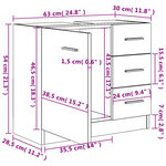 vidaXL Armoire d'évier Chêne sonoma 63x30x54 cm Bois d'ingénierie