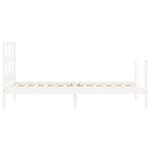 vidaXL Cadre de lit avec tête de lit blanc 90x200 cm bois massif