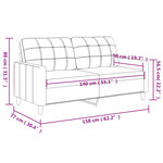 vidaXL Canapé à 2 places Noir 140 cm Tissu