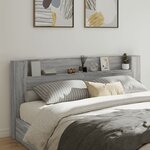 vidaXL Armoire tête de lit avec LED sonoma gris 220x16 5x103 5 cm