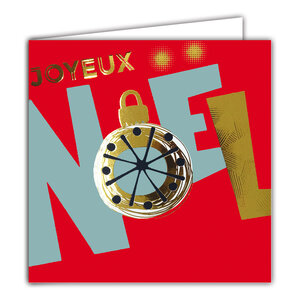 Carte Joyeux Noël avec Enveloppe Blanche 15x15cm