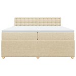 vidaXL Sommier à lattes de lit avec matelas Crème 200x200 cm Tissu