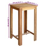 vidaXL Table et chaises de bar 3 Pièces Bois d'acacia massif