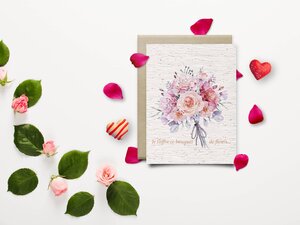 Carte à planter bouquet de fleurs