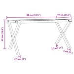 vidaXL Pieds de table basse cadre en X 80x40x43 cm fonte
