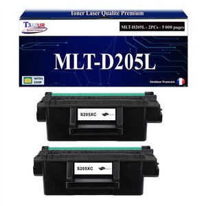 T3AZUR - 2x Toners compatibles avec Samsung MLT-D205L MLTD205LL pour Samsung ML-3300 3310 3710 3312 3712 3310ND 3312ND 3710ND 3310D 3710D SCX-5739 5639 5737 4833 5637 4833HD