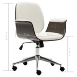 vidaXL Chaise de bureau Blanc Bois courbé et similicuir