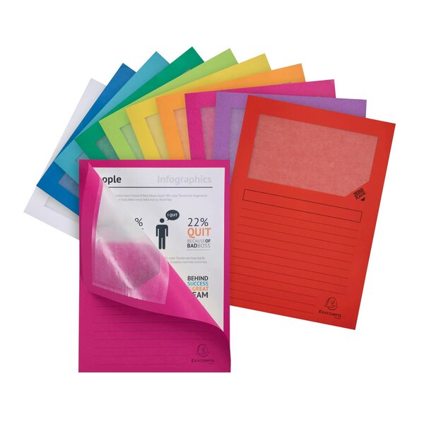Paquet De 100 Chemises À Fenetre Forever - 22x31cm - Couleurs Assorties - X 4 - Exacompta