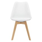 Lot de 4 chaises de salle à manger similicuir hêtre blanc 03_0006761