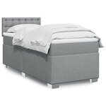 vidaXL Sommier à lattes de lit et matelas Gris clair 90x190 cm Tissu
