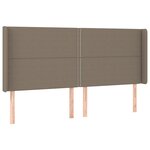 vidaXL Sommier à lattes de lit matelas et LED Taupe 200x200 cm Tissu