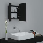 vidaXL Armoire à miroir de salle de bain LED Noir 40x12x45cm Acrylique