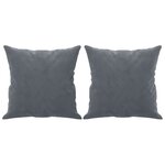 vidaXL Canapé 3 places avec oreillers gris foncé 180 cm velours