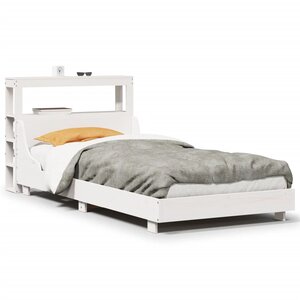 vidaXL Cadre de lit sans matelas blanc 100x200 cm bois de pin massif