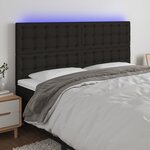 vidaXL Tête de lit à LED Noir 160x5x118/128 cm Tissu