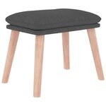 vidaXL Chaise de relaxation avec repose-pied Gris foncé Tissu
