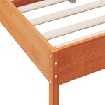 vidaXL Cadre de lit sans matelas cire marron 135x190cm bois pin massif