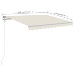 vidaXL Auvent manuel rétractable avec poteaux 3x2 5 m Crème