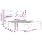 vidaXL Cadre de lit Blanc Bois de pin massif 160x200 cm