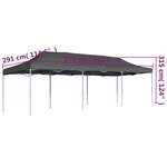 vidaXL Tente de réception pliable 3 x 9 m Anthracite