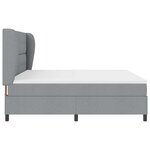 Lit à ressort vidaXL avec matelas - Gris clair  200x200 cm  Tissu
