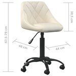 Vidaxl chaise de salle à manger crème velours
