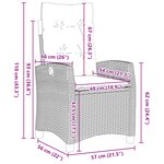 vidaXL Set de Salle à Manger de Jardin 7 Pièces avec Coussins Gris Poly Rattan